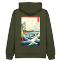 Hiroshige - The Sea at Satta Hoodie - Khaki